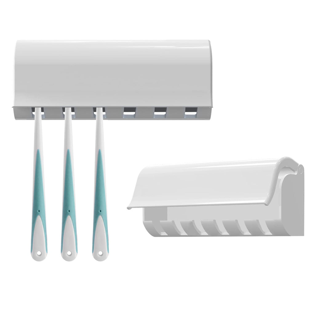 Linkidea 6 Slots Toothbrush Holder Wall Mounted, 2 Pack RV Organizer Hanger with Cover - image 1