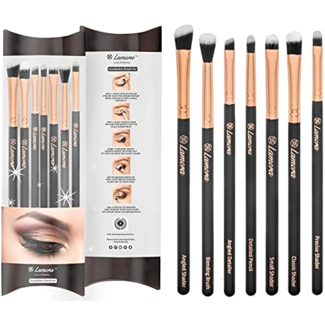Jolof Store 7-Piece Eye Makeup Brush Set | Vegan Synthetic Bristles