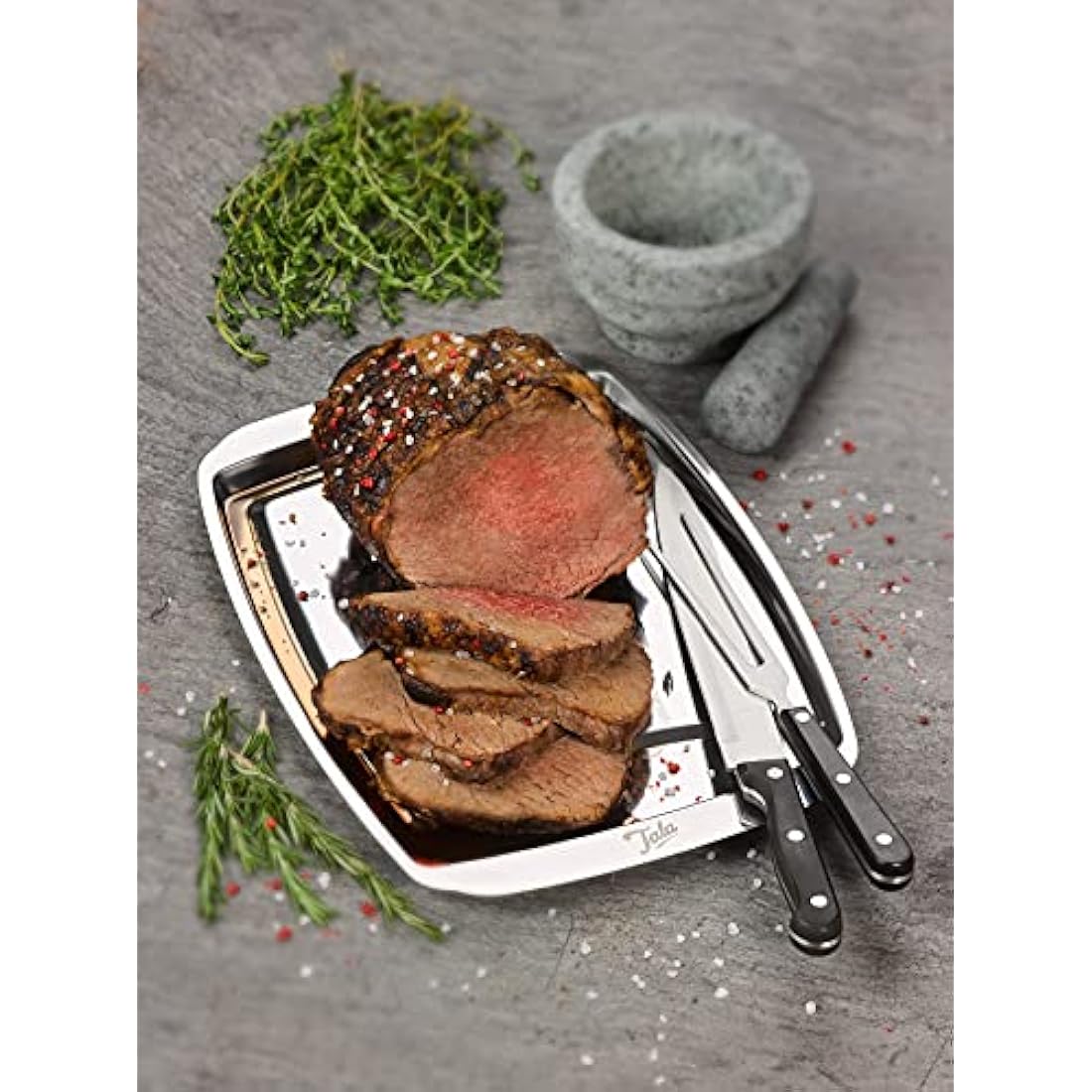 Tala Stainless Steel Carving Tray with Spikes for Meat – 35.5cm