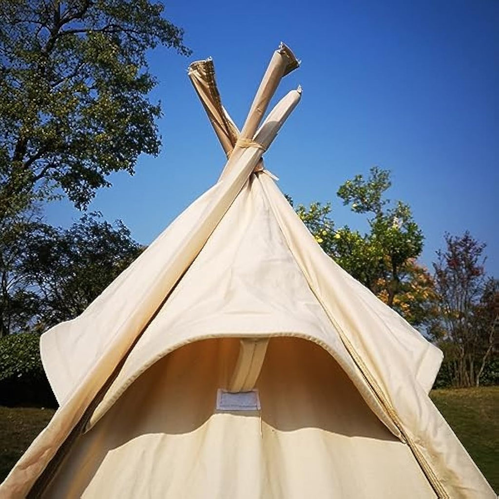 2-Person Cotton Canvas Pyramid Teepee Camping Tent