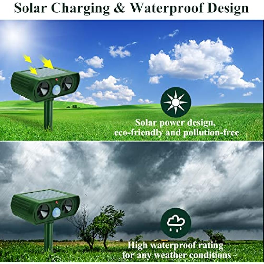 Jolof Store Solar Ultrasonic Cat Repellent - Motion Sensor Animal Scarer