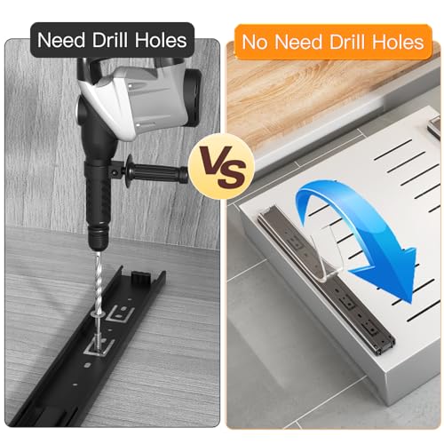 SAYZH Pull Out Cabinet Organizer | No-Drill Sliding Kitchen Drawer - White