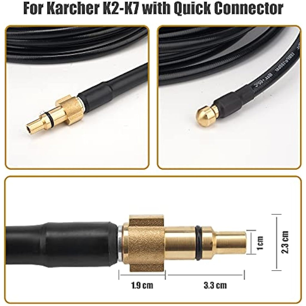 Emoobin 15M High Pressure Drain Pipe Cleaning Hose for Karcher K-Series