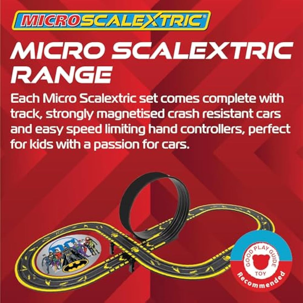 Scalextric Micro Batman vs Joker Slot Car Race Track Set - 1:64 Scale