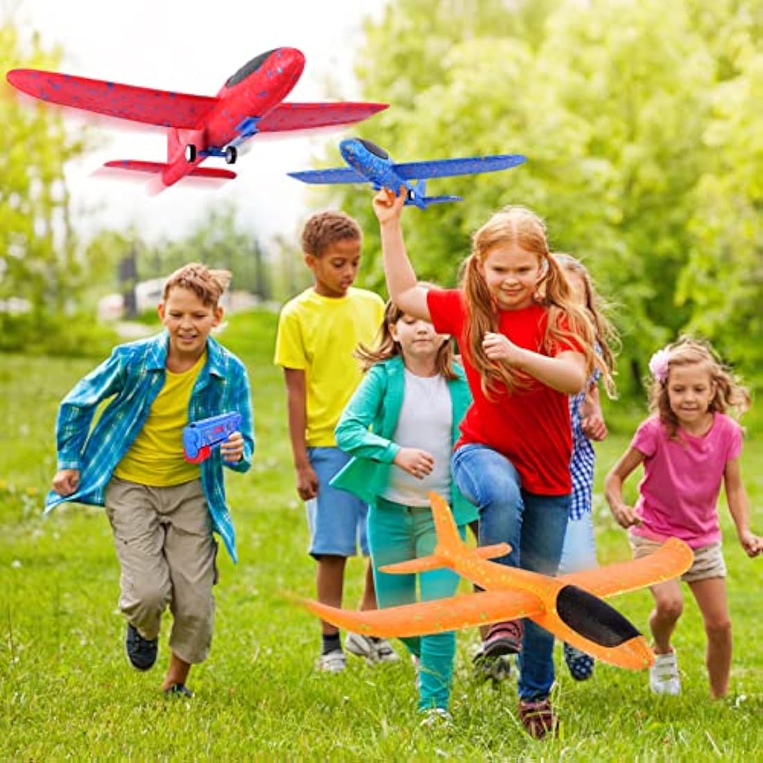 Airplane Launcher Toy – 3 Foam Glider Planes with Catapult Gun
