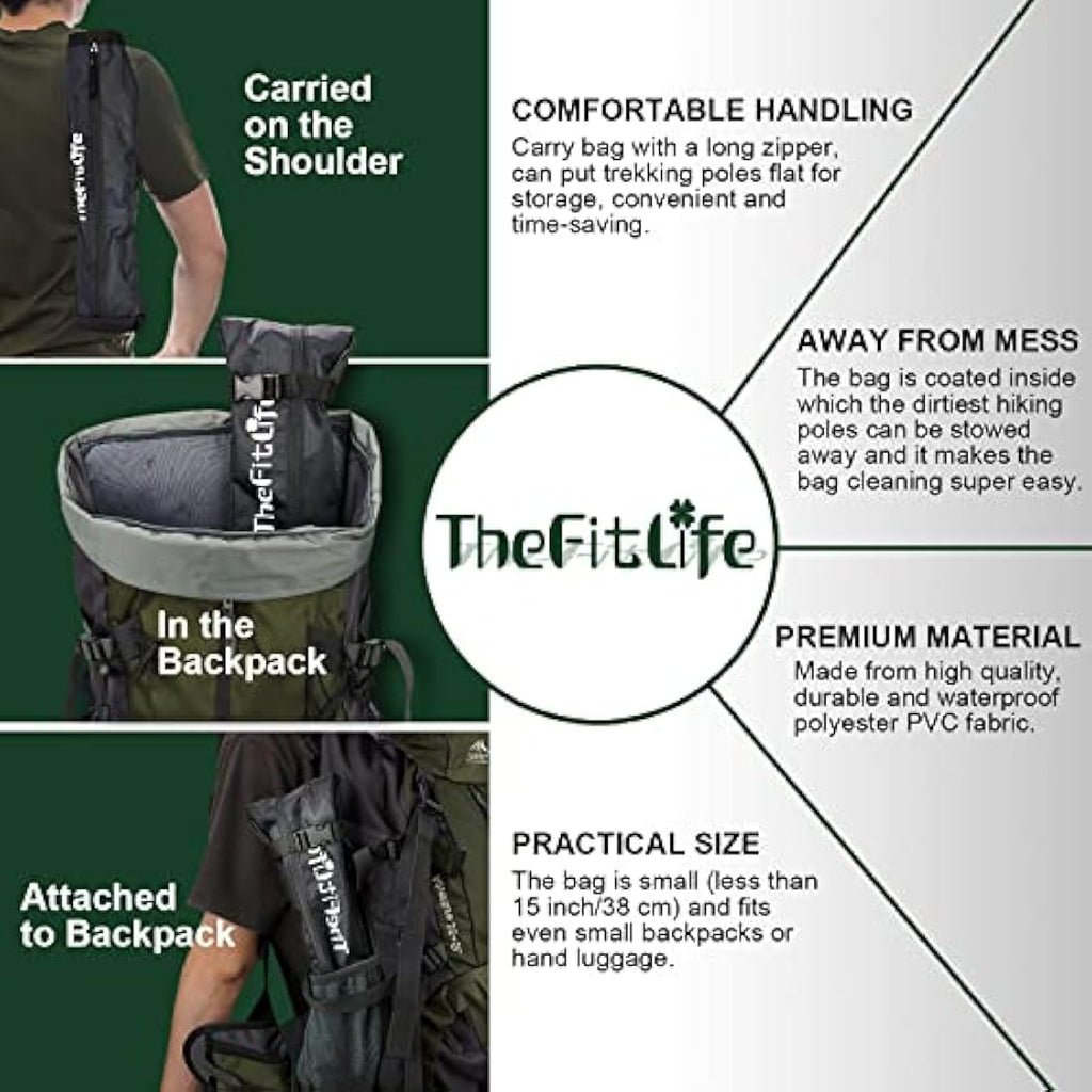TheFitLife Collapsible Trekking Poles – Lightweight 7075 Aluminum Hiking Sticks