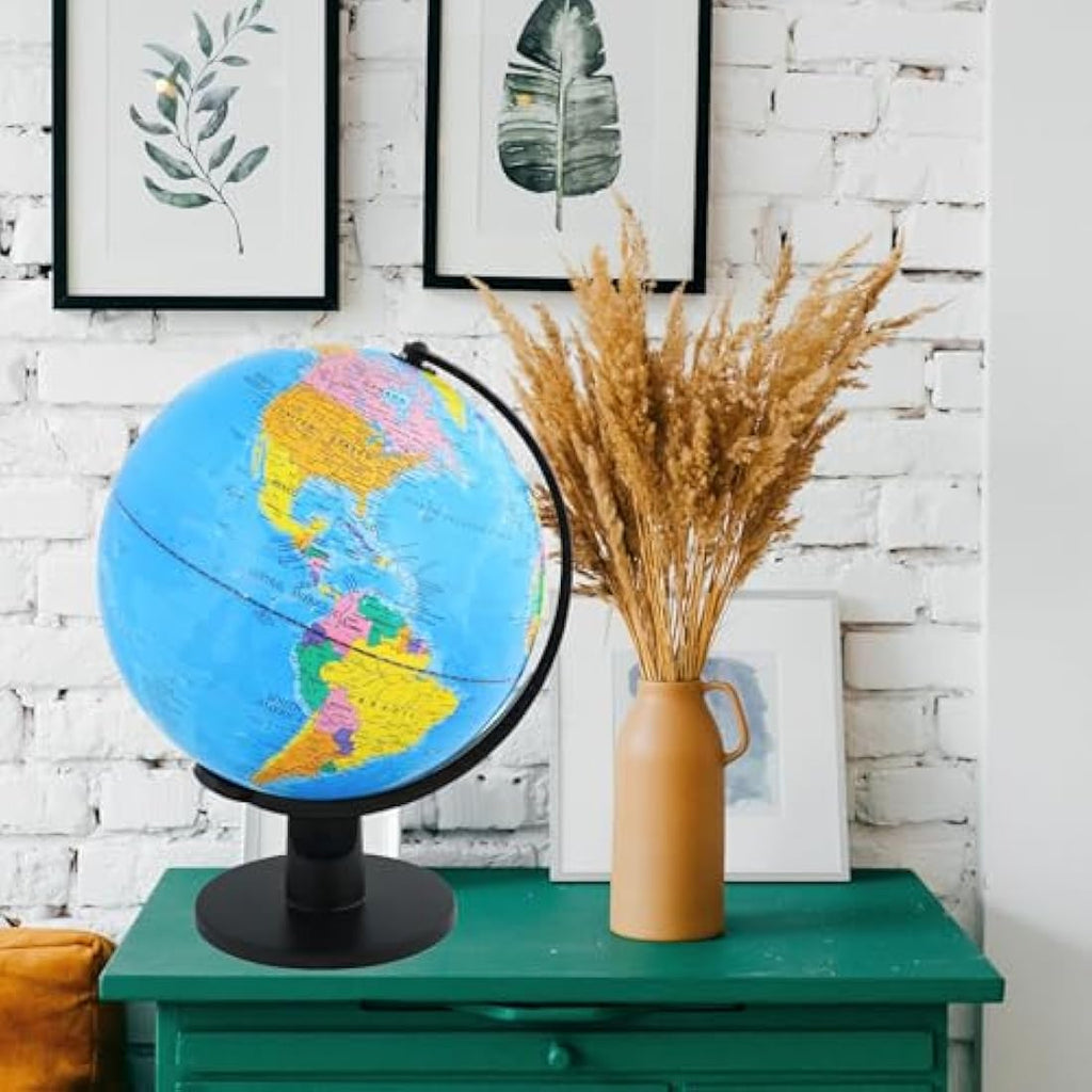 TopGlobe 30cm World Globe | Educational Political Map for Desktop