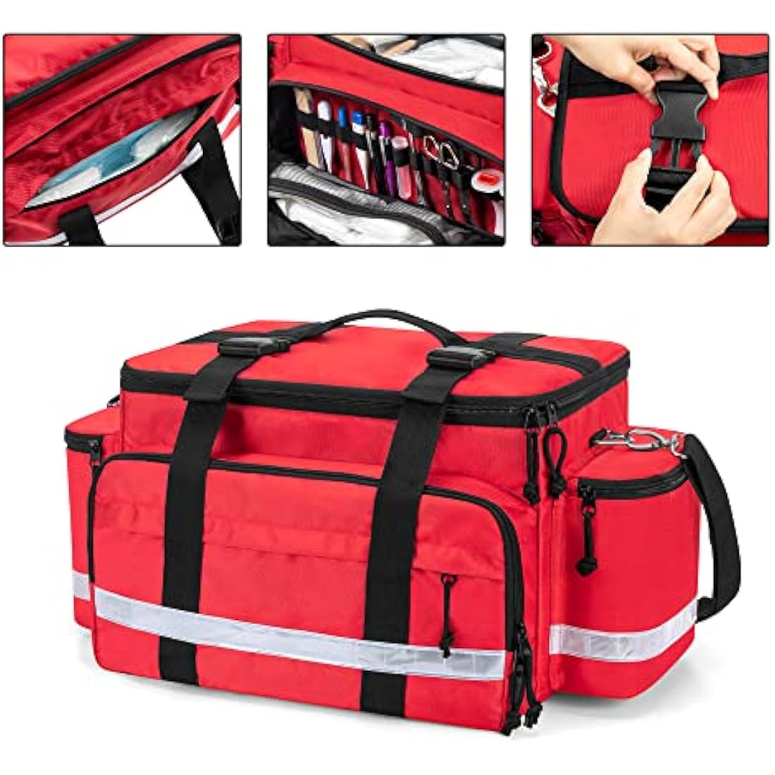 Damero Medical Supplies Bag | Large First Responder Trauma Bag - Red