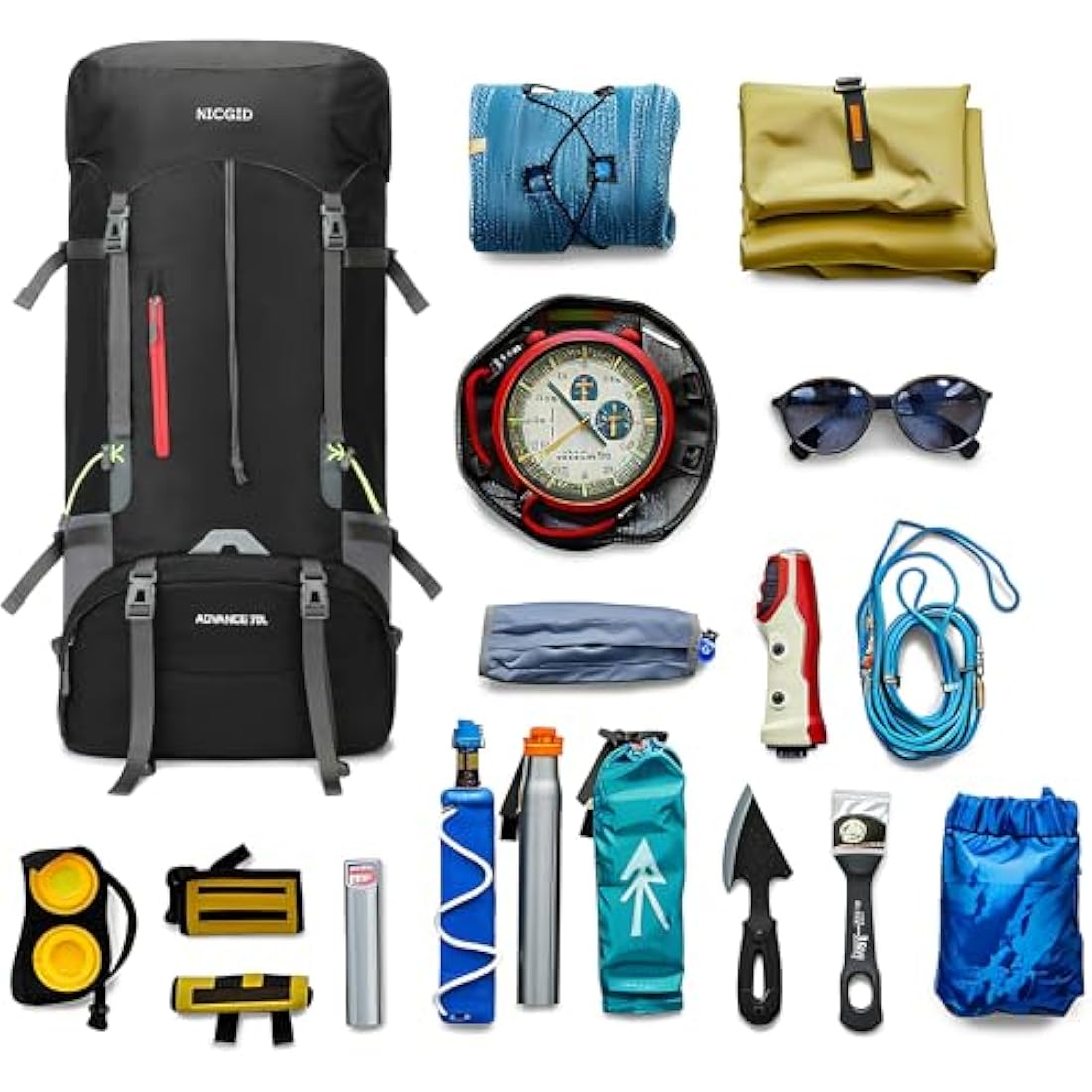 70L Hiking Backpack – Water Resistant Lightweight Rucksack