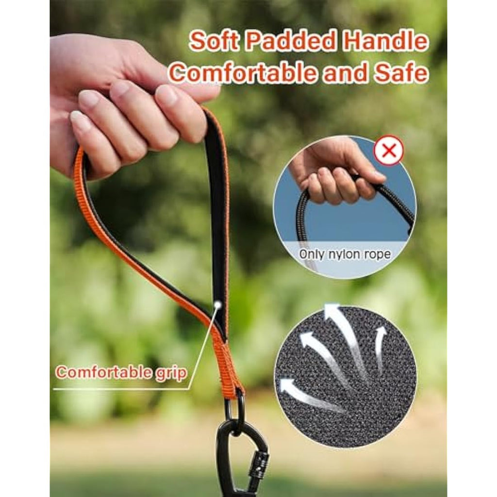 Long Dog Training Lead – Padded Handle Recall Leash, Orange, 5M