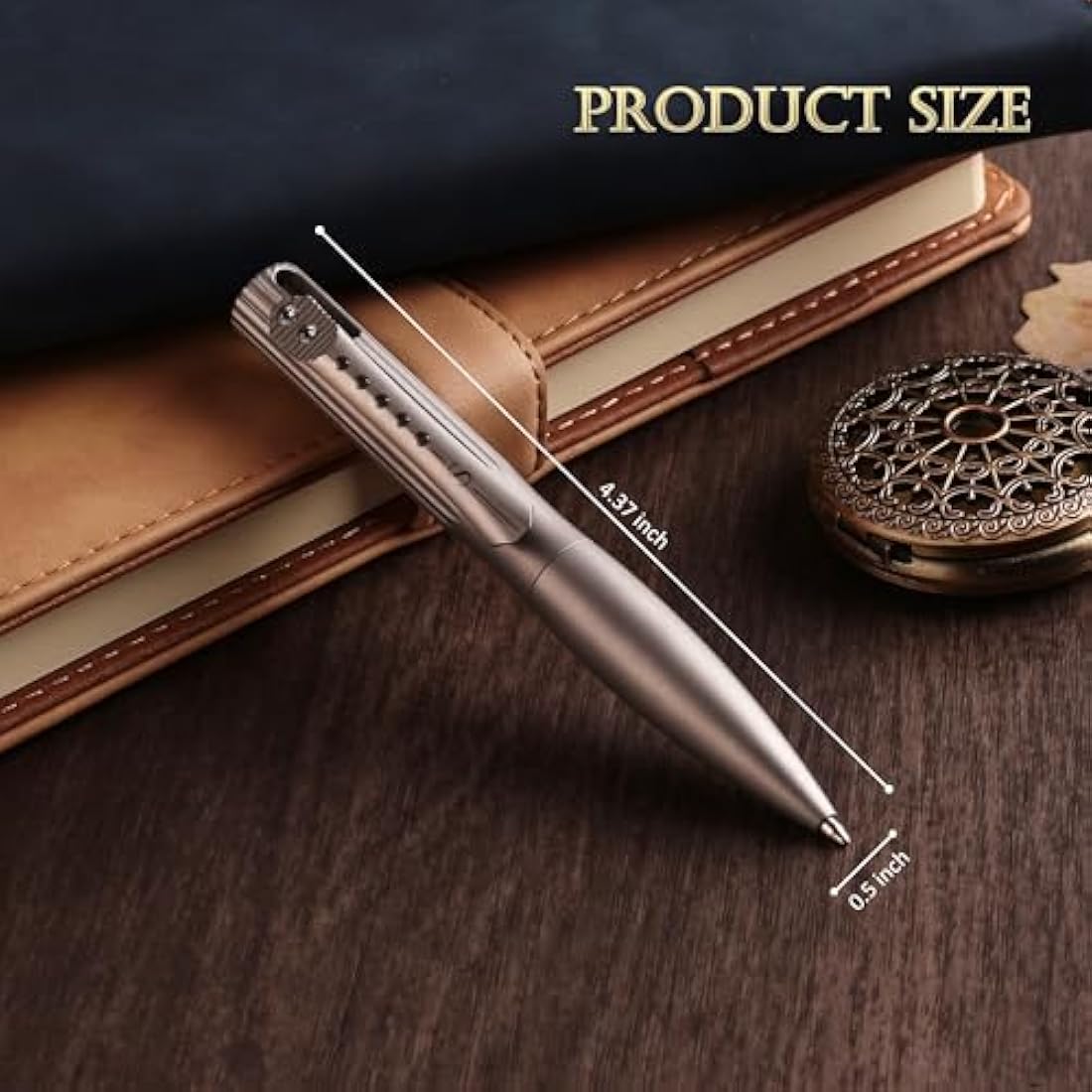 SMOOTHERPRO Titanium Bolt Action Pen | Wide Grip EDC Ballpoint - Black