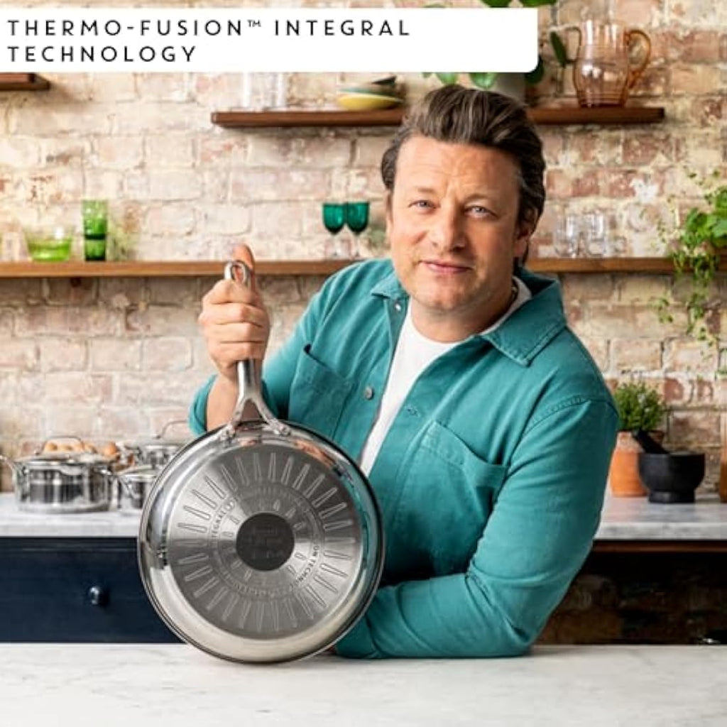 Jamie Oliver by Tefal 24cm Frying Pan | Uncoated Stainless Steel