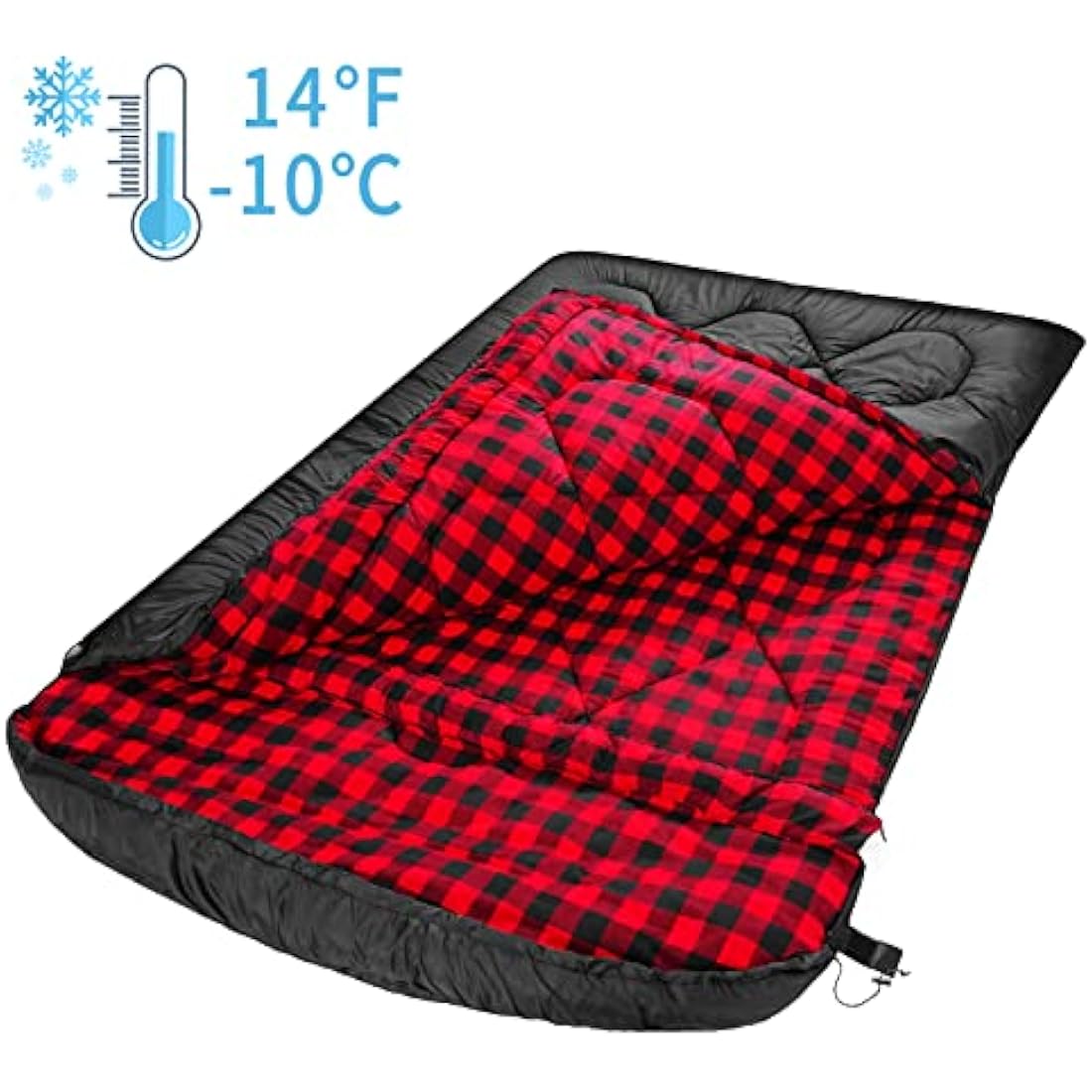 Double Sleeping Bag | 0 Degree Winter Queen Size Cotton Flannel