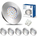 HiBay 6-Pack 7W Ultra Slim LED Recessed Downlights | IP44 Chrome Warm White