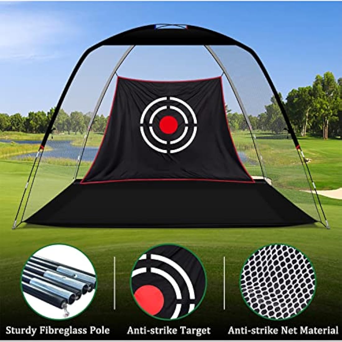 KAIDIDA Golf Practice Hitting Net – Portable Heavy Duty Driving Net for Backyard