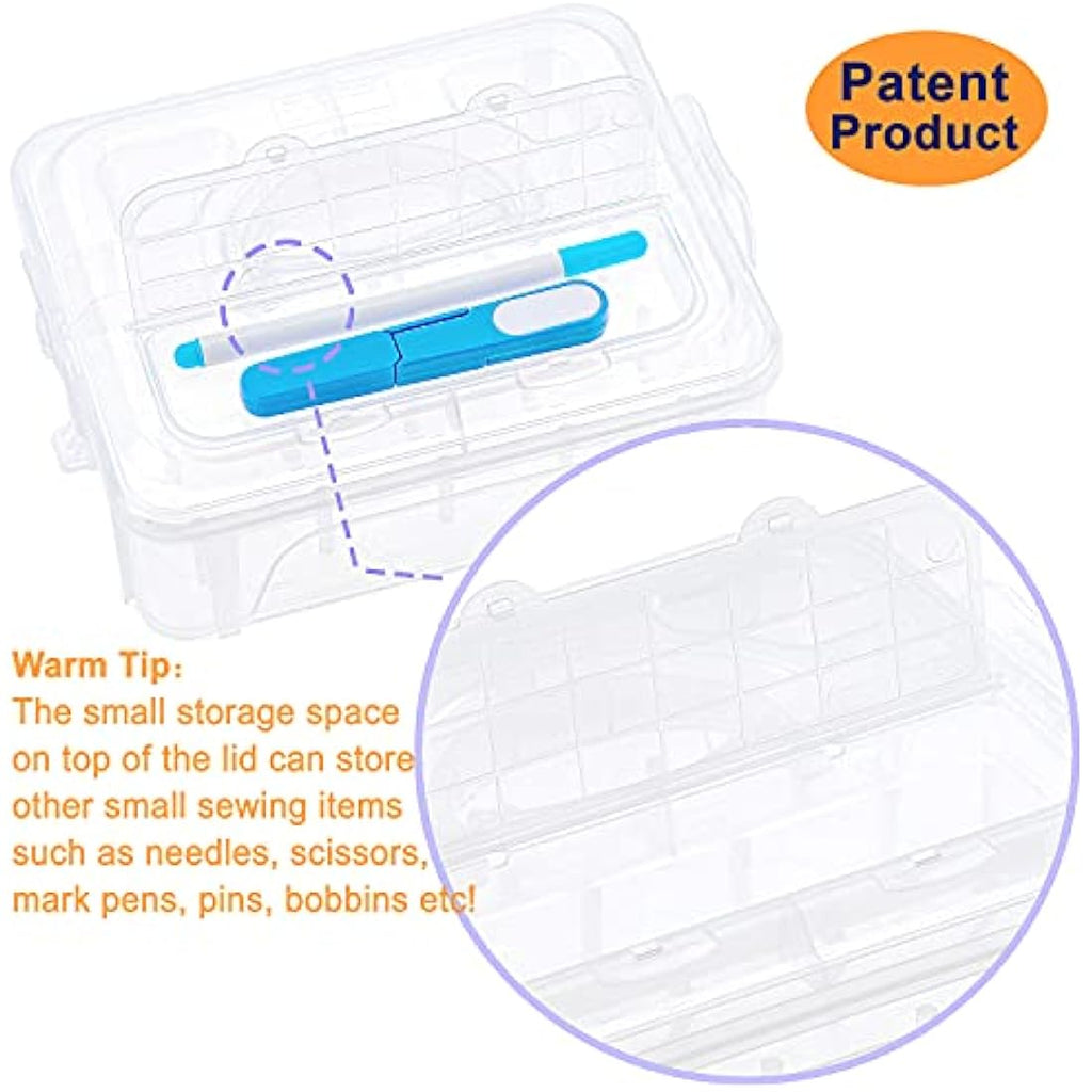 New brothread 4-Layer Stackable Thread Organizer Box - Holds 80 Spools