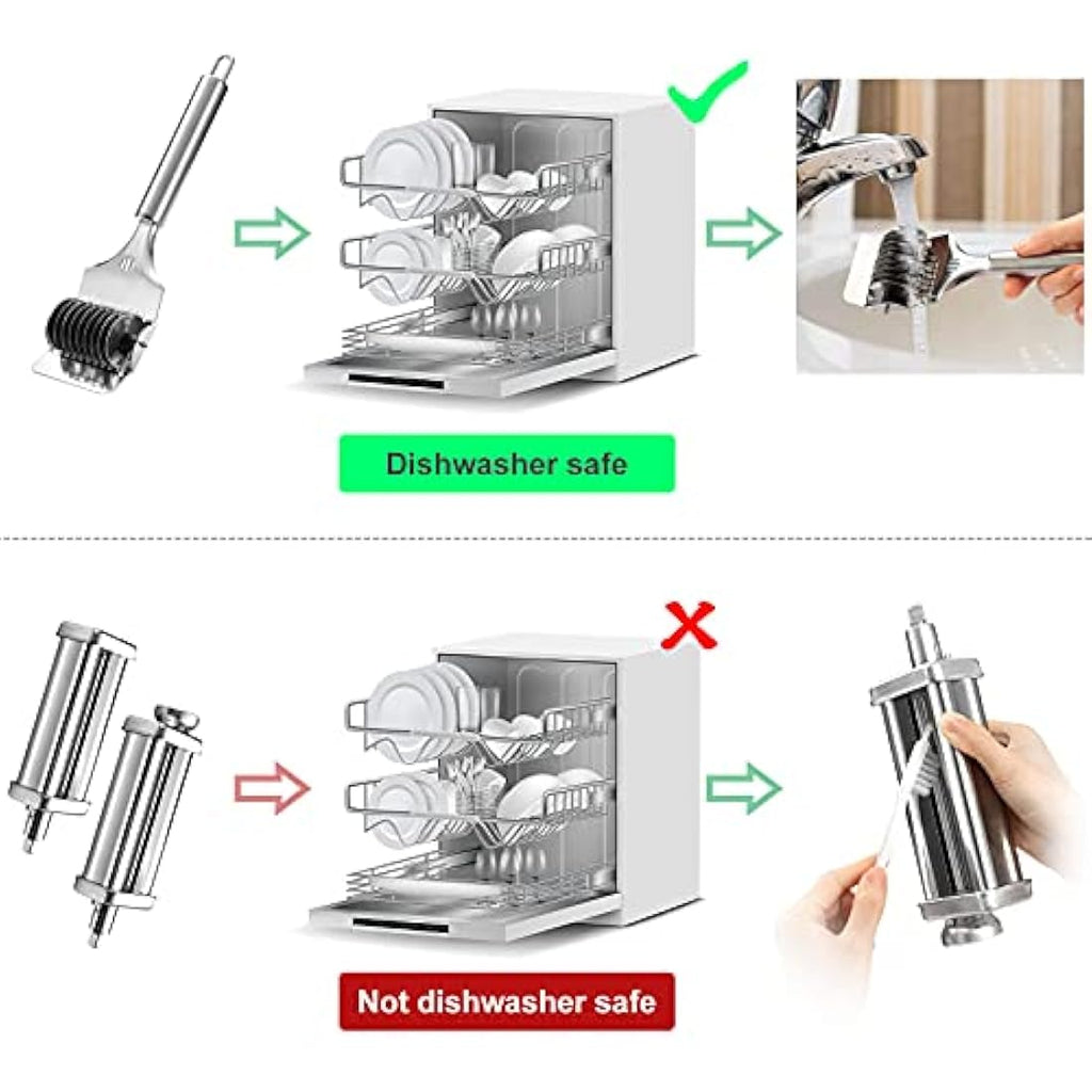Jolof Store Stainless Steel Pasta Maker Attachment for KitchenAid Mixers