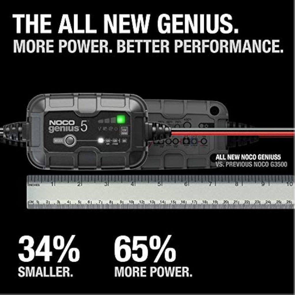 NOCO GENIUS5 5A Smart Battery Charger - 6V/12V Maintainer & Desulfator