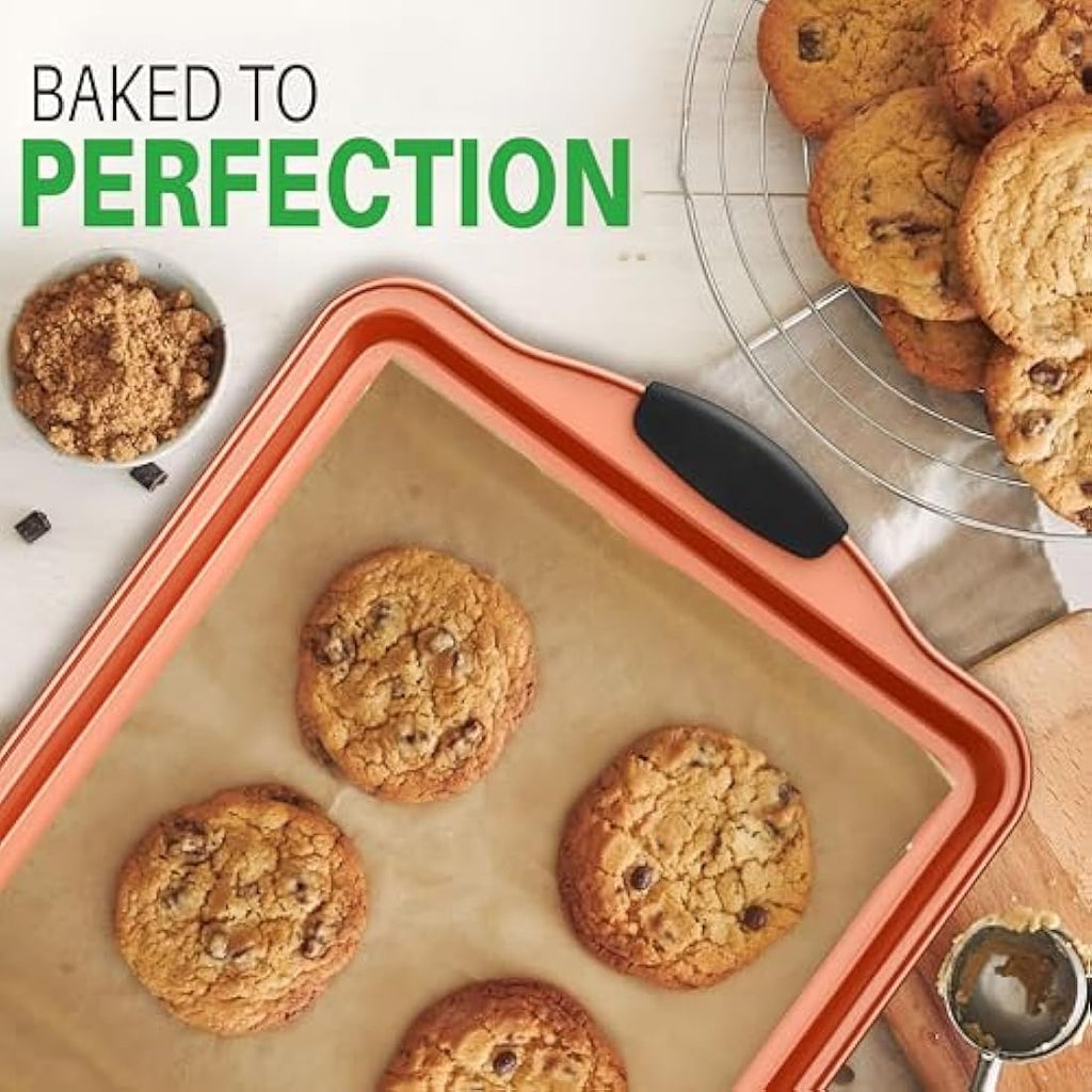 NutriChef 5-Piece Nonstick Carbon Steel Baking Pan Set with Handles