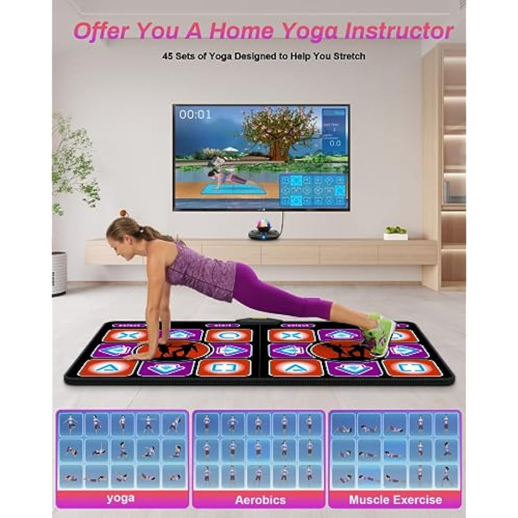 Jolof Store Acelufly Dance Mat – Double Wireless Flannel Pad with Camera
