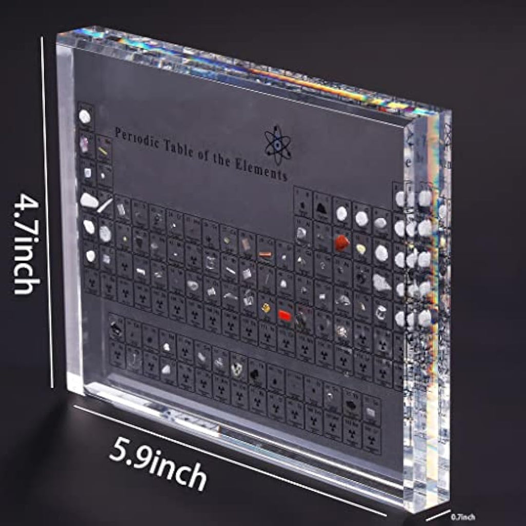 Jolof Store Acrylic Periodic Table Display with Real Chemical Elements