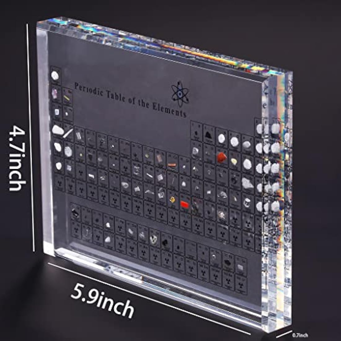 Jolof Store Acrylic Periodic Table Display with Real Chemical Elements