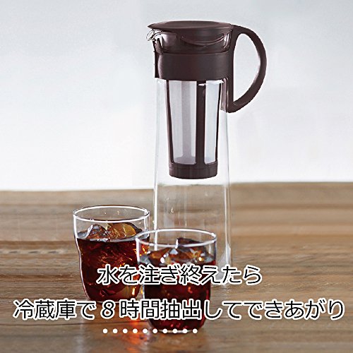 Hario Mizudashi Cold Brew Coffee Pot – 1000ml Glass Brewer, Brown