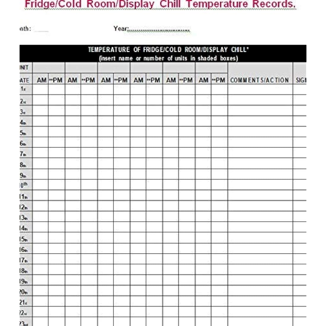 Jolof Store SFBB Caterers Pack: 24 Month Diary & Fridge Checklist