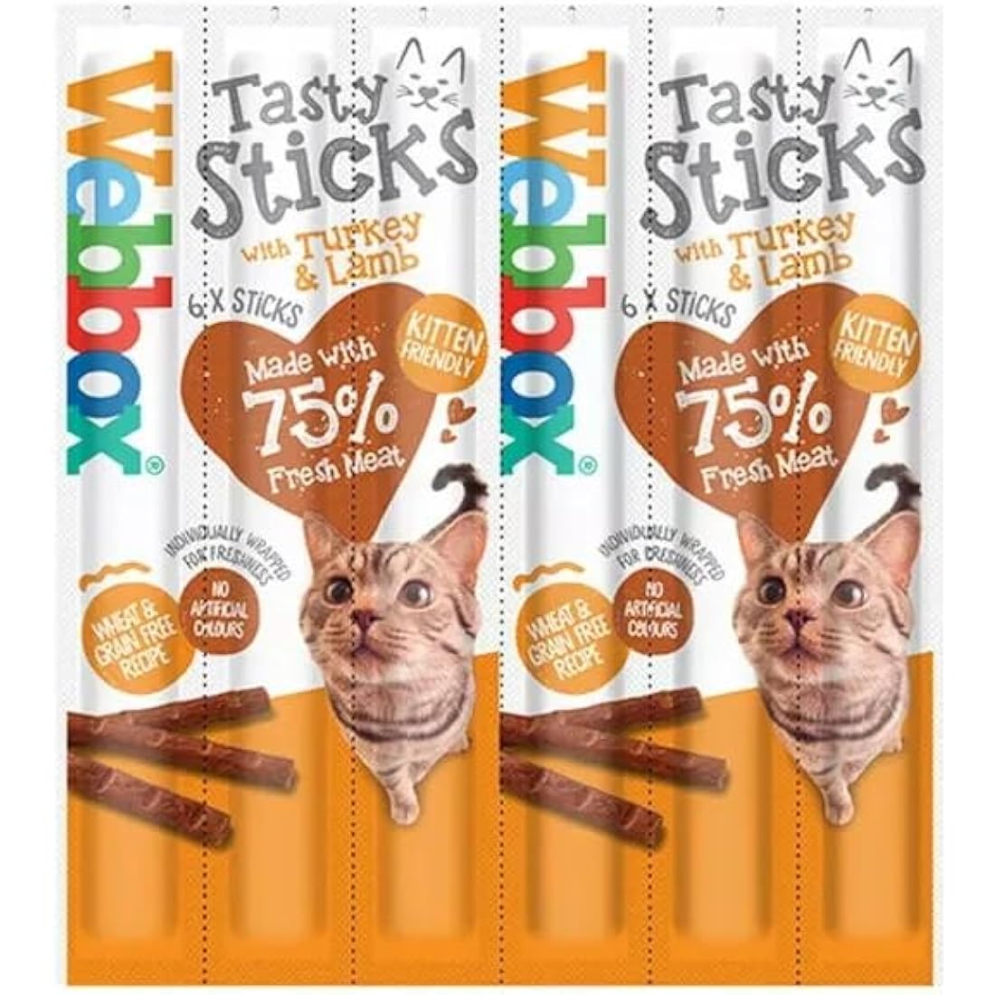 Webbox Meaty Cat Sticks - 6 Pack Mixed Meat Treats for Cats & Kittens
