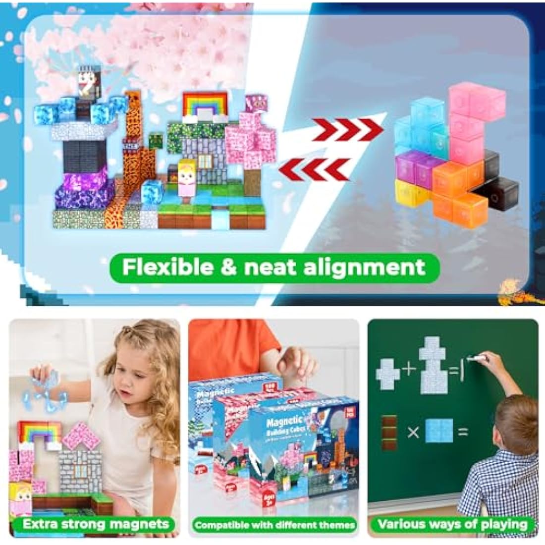 GraceDuck 150 PCS Magnetic Blocks – Dark Swordsman's Forest Castle STEM Toy
