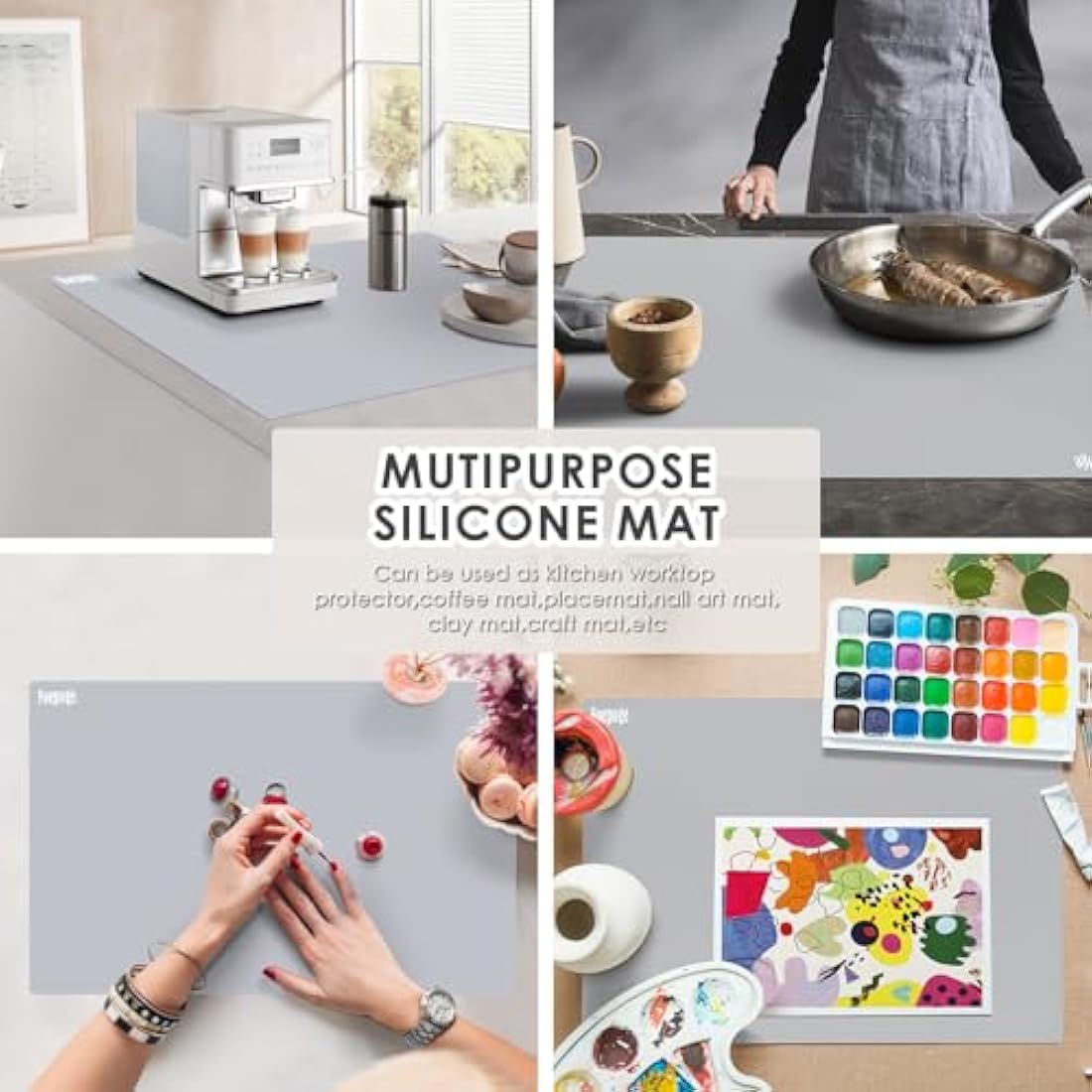 Extra Large Silicone Craft Mat for Epoxy Resin, 36x24" - Grey