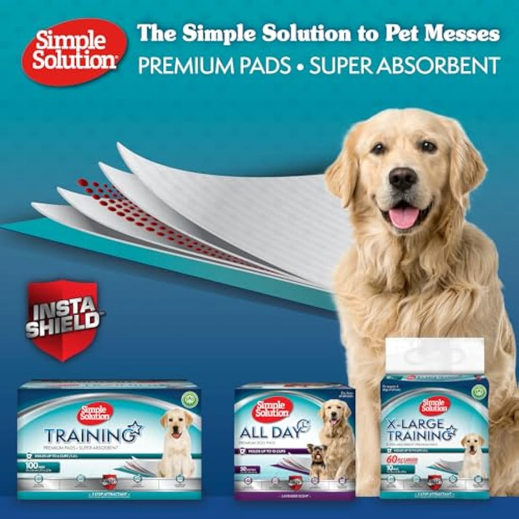 Simple Solution Premium Puppy Training Pads – 6-Layer Leak-Proof (14 Pack)