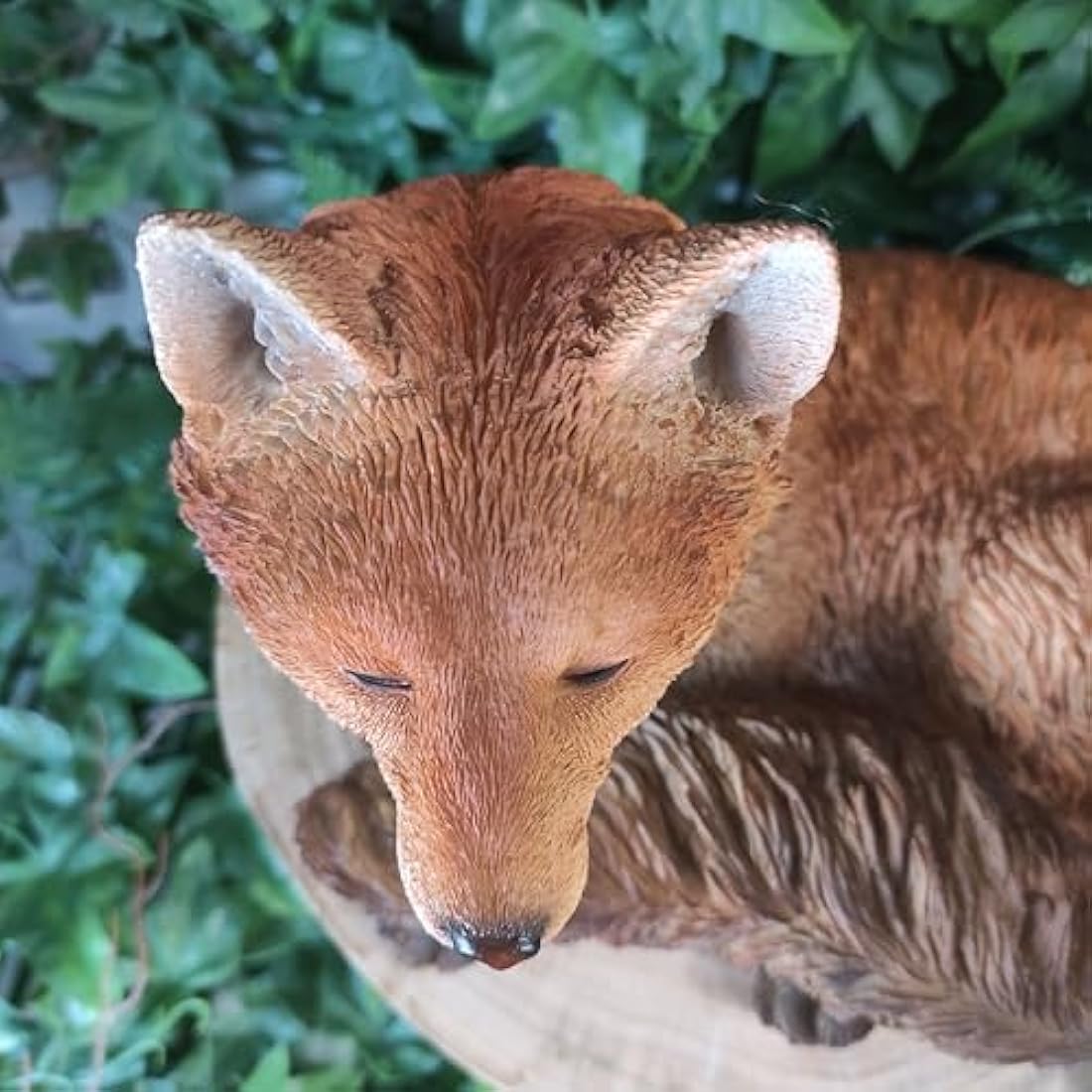 Vivid Arts Resting Fox Garden Ornament – Realistic Resin Statue