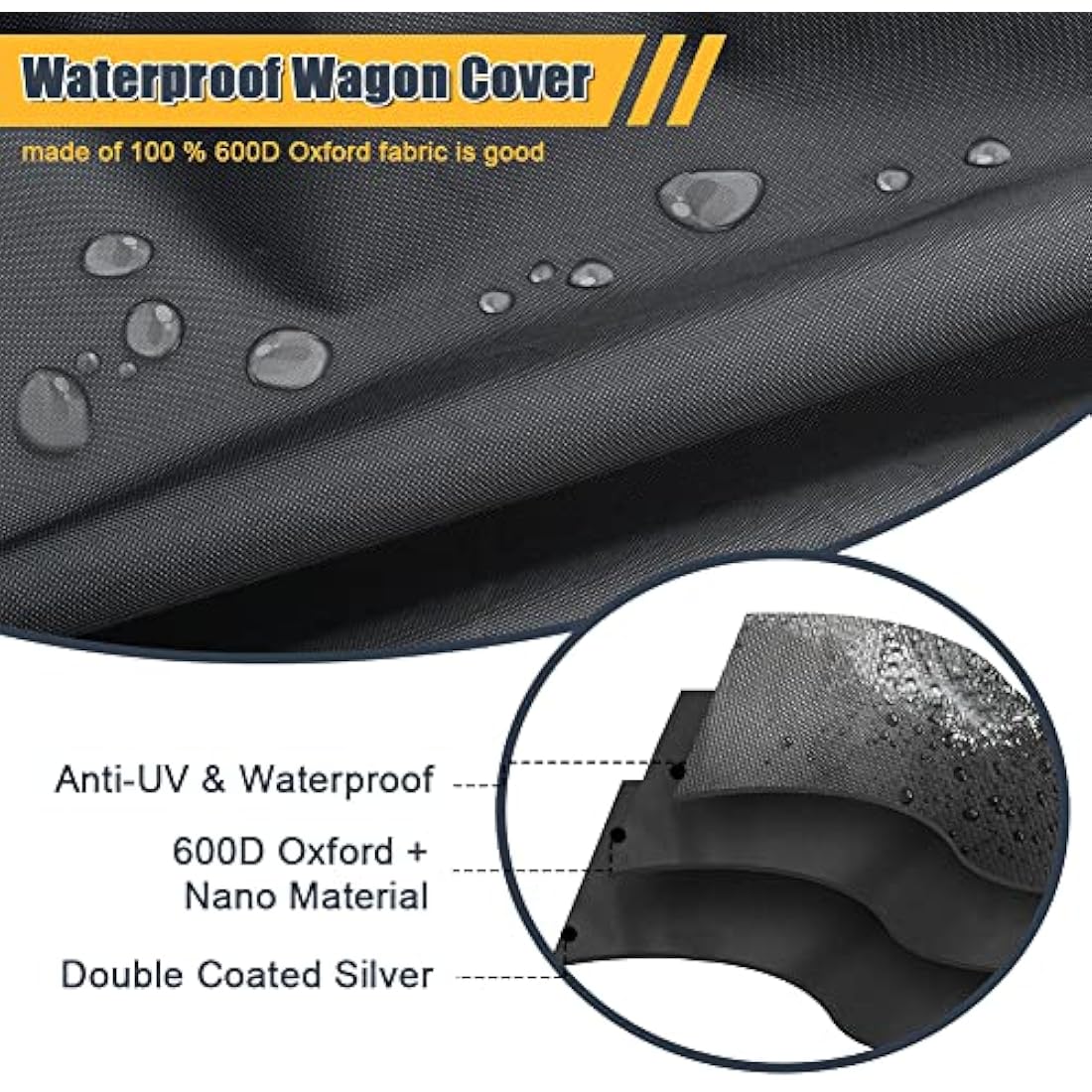 Jolof Store Folding Wagon Cover - 600D Waterproof Heavy-Duty Fabric