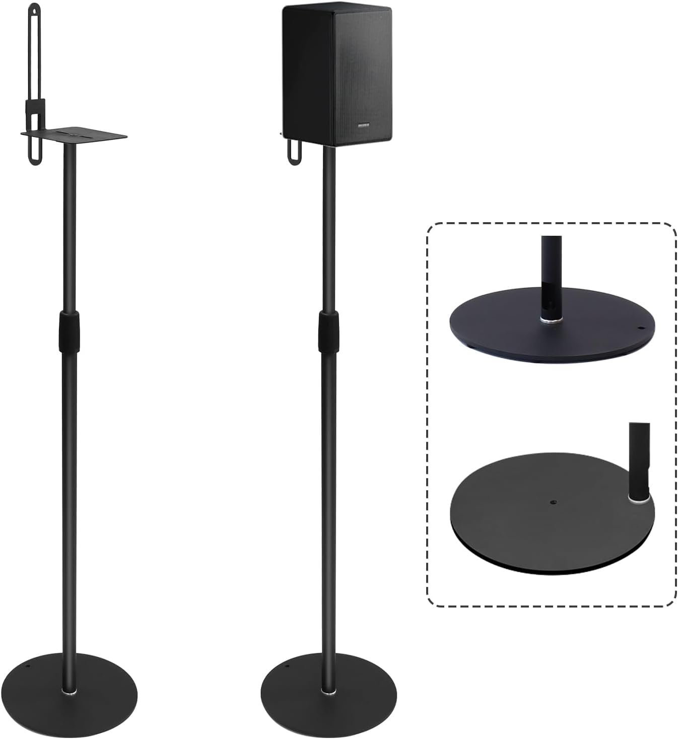 Gekufa Universal Speaker Stands | Height Adjustable 29-55in Floor Pair