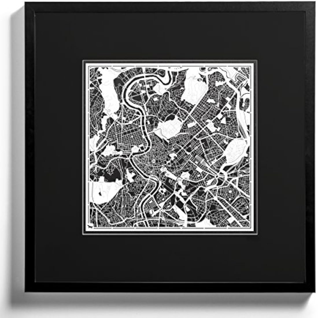 Rome Paper Cut Map Wall Art |  Laser Cut Decor - 30x30 cm