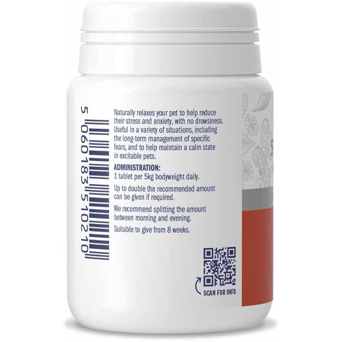 Dorwest Herbs Scullcap & Valerian Calming Tablets for Dogs & Cats, 200ct