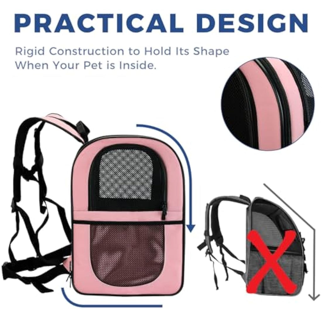Apollo Walker Pet Carrier – Breathable Mesh Backpack for Hiking & Travel, Pink