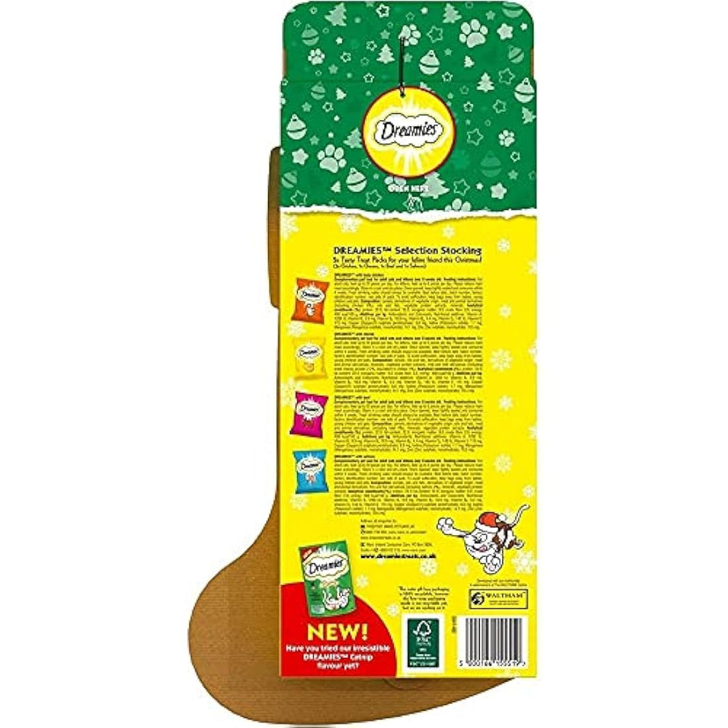 Dreamies Christmas Stocking Cat Treats - 130g Festive Pet Snack Pack