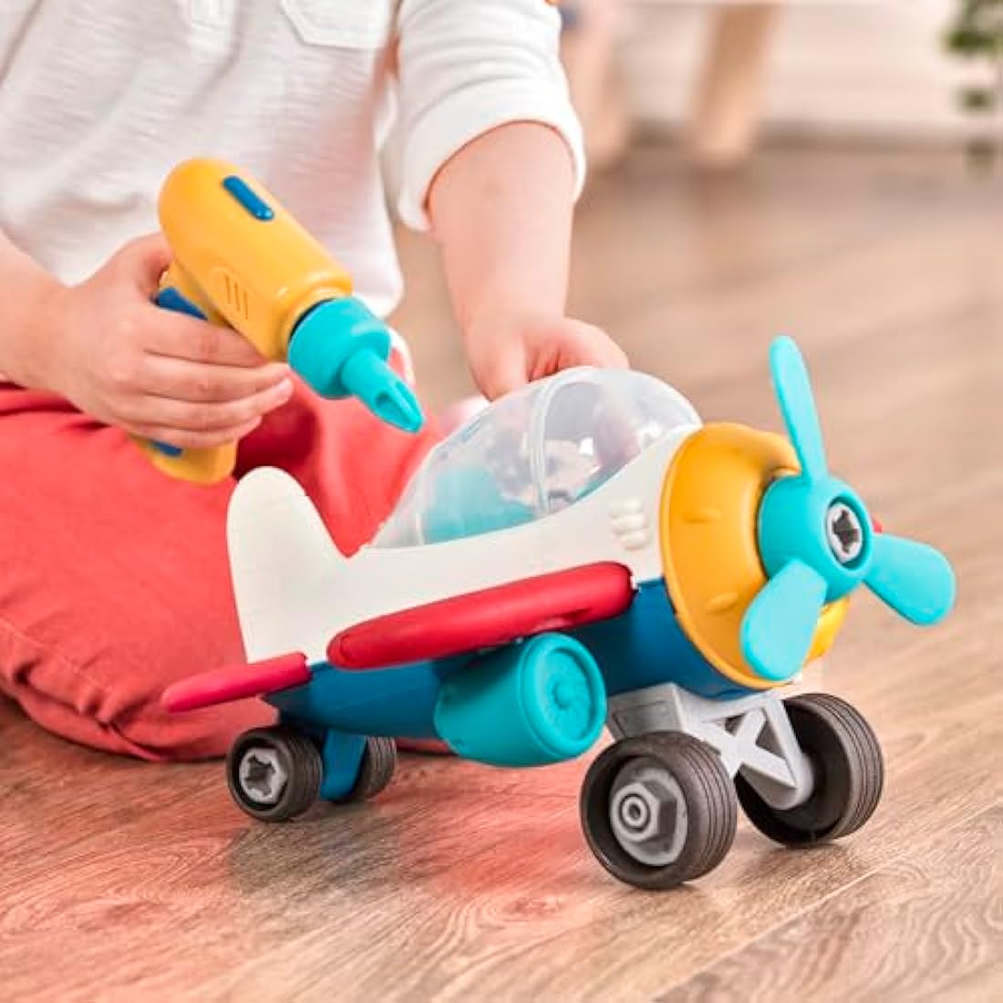 Battat Wonder Wheels Take-Apart Airplane Toy with Drill STEM Set