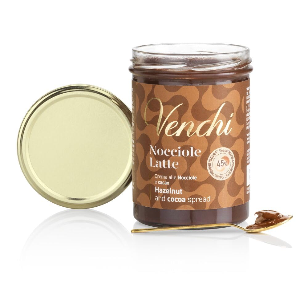 Venchi Milk Chocolate Hazelnut Spread – 45% Piedmont Hazelnut, 450g
