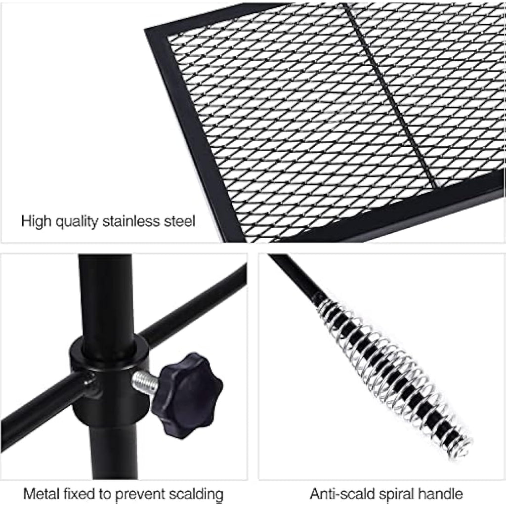 REDCAMP Swivel Campfire Grill – Heavy Duty Steel Grate for Open Fire