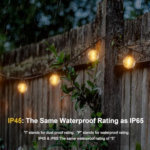 Yuusei 200FT Outdoor Festoon Lights – 100 LED Shatterproof G40 Bulbs