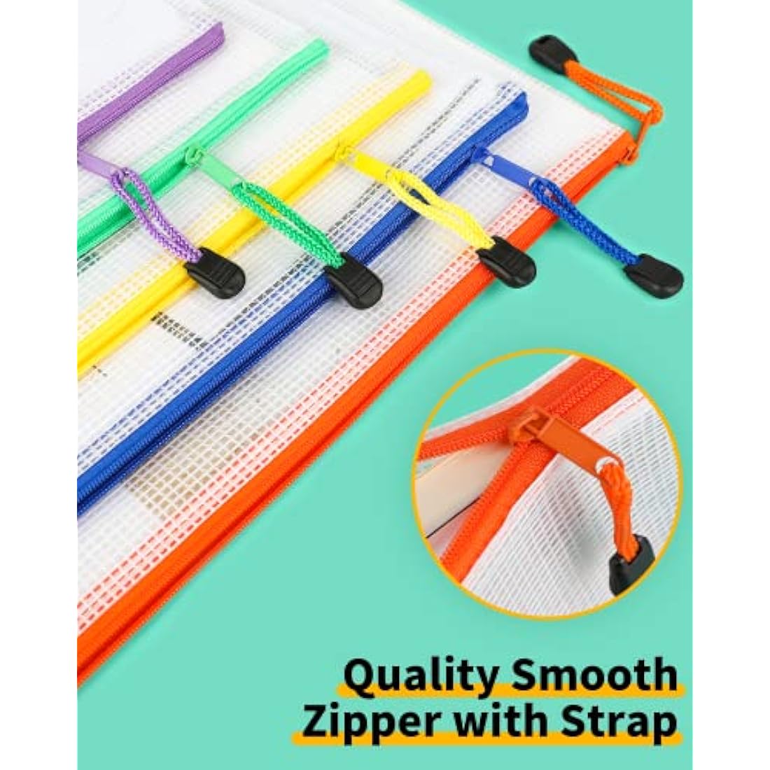 Jolof Store A4 Mesh Zip Wallets – 24 Pack Waterproof Document Folders