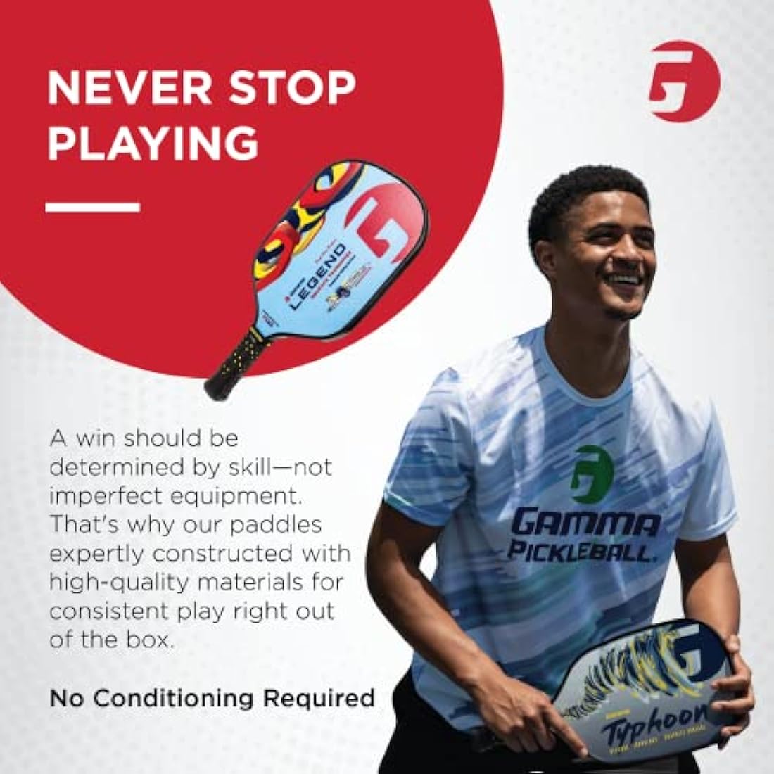 Gamma Legend NeuCore Pickleball Paddle | Composite Fiberglass – White