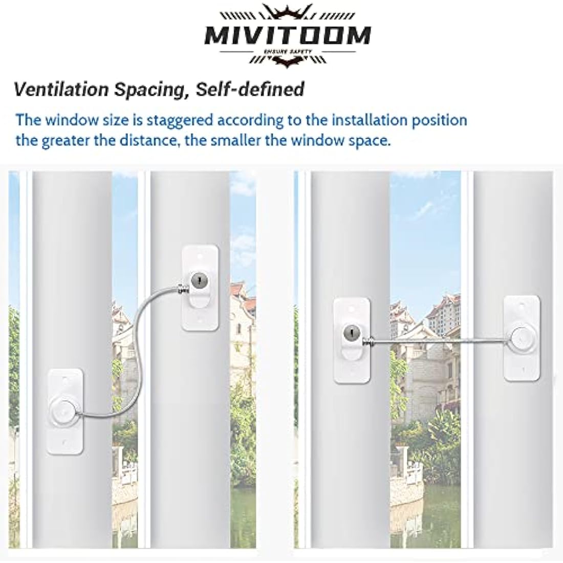 Jolof Store Window Restrictors – 4 Pack Child Safety Cable Locks for UPVC