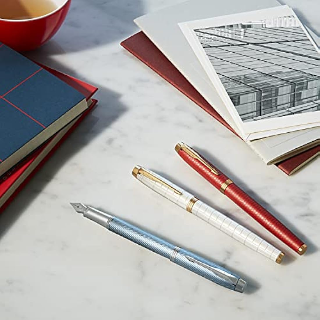 Parker IM Rollerball Pen – Blue Grey with Chrome Trim, Fine Point