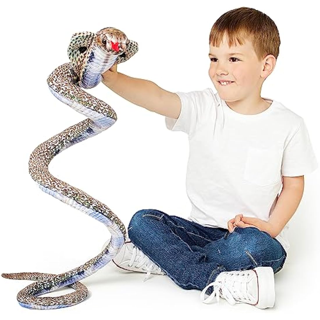 Zappi Co Cobra Stuffed Animal – 24cm Realistic Soft Plush Snake Toy