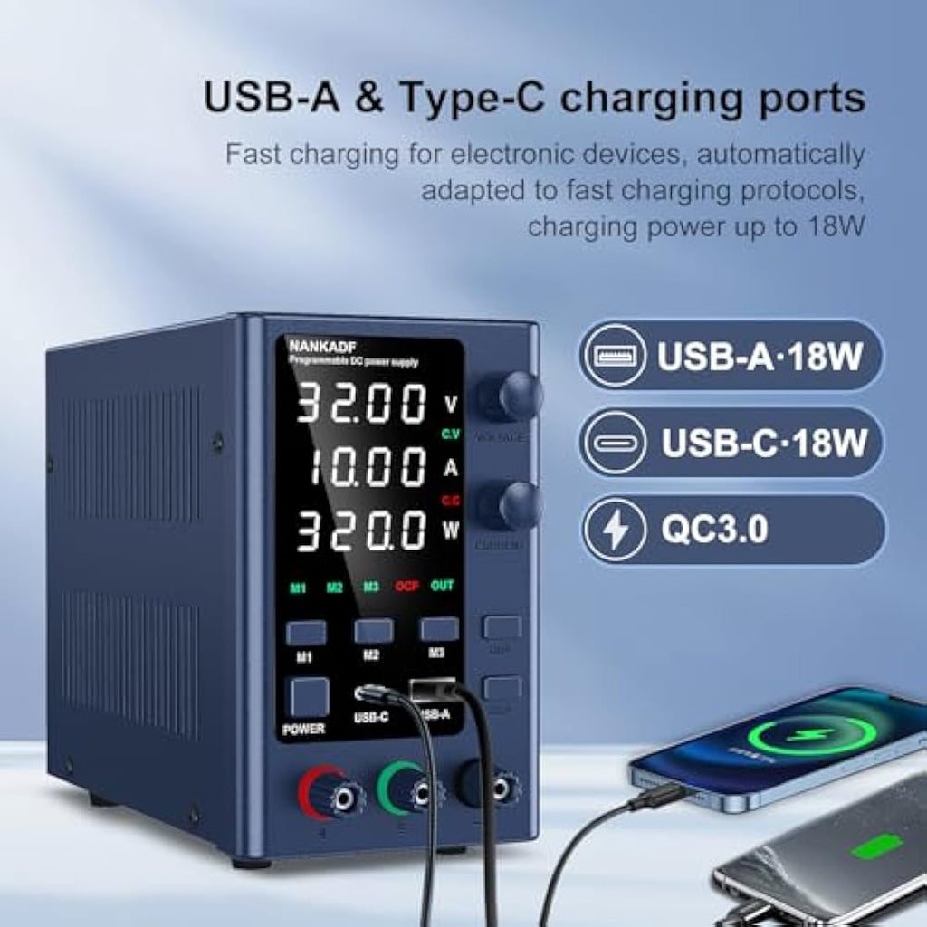 Variable DC Power Supply 32V 10A | Lab Bench Power Supply