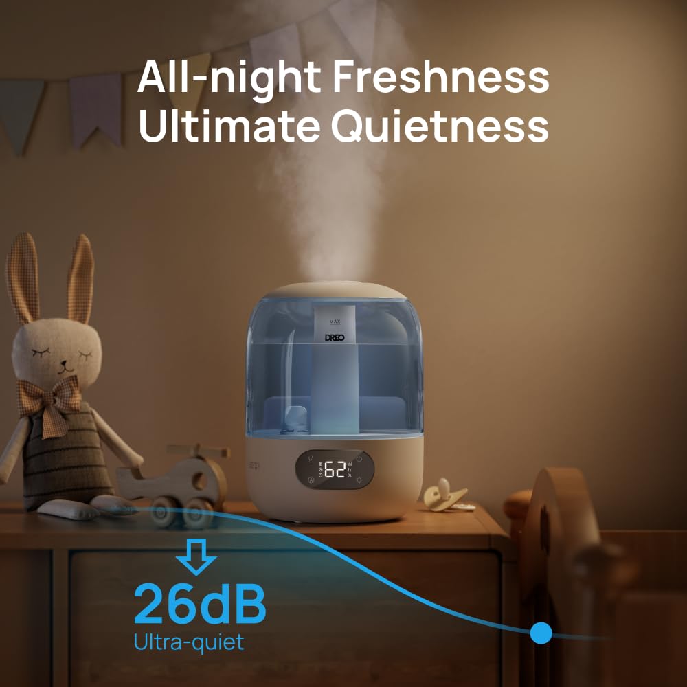 Dreo Cool Mist Ultrasonic Humidifier – 3L Quiet Bedroom Diffuser